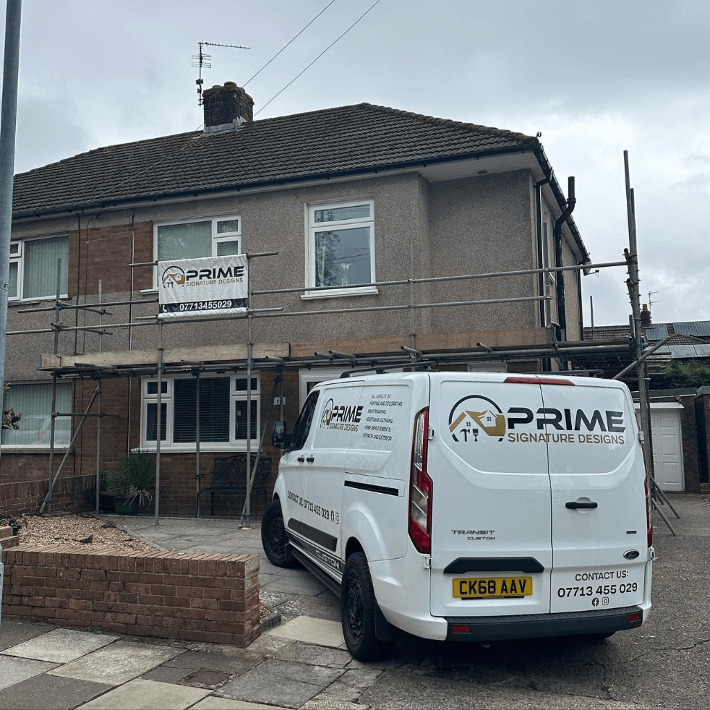 Before photo of a house that the UPVC spraying Newport team worked on