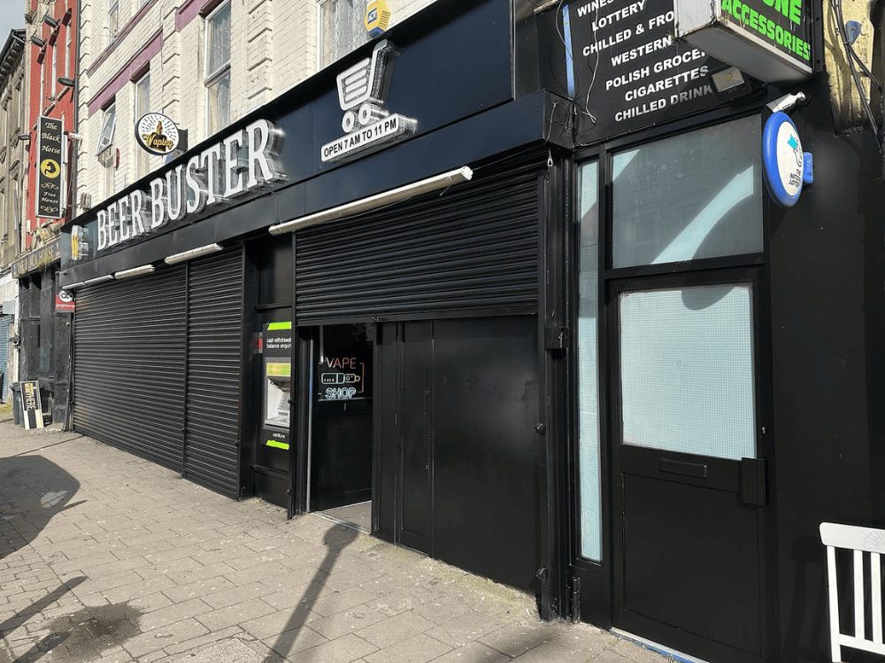 The shop Beer Buster that we sprayed black